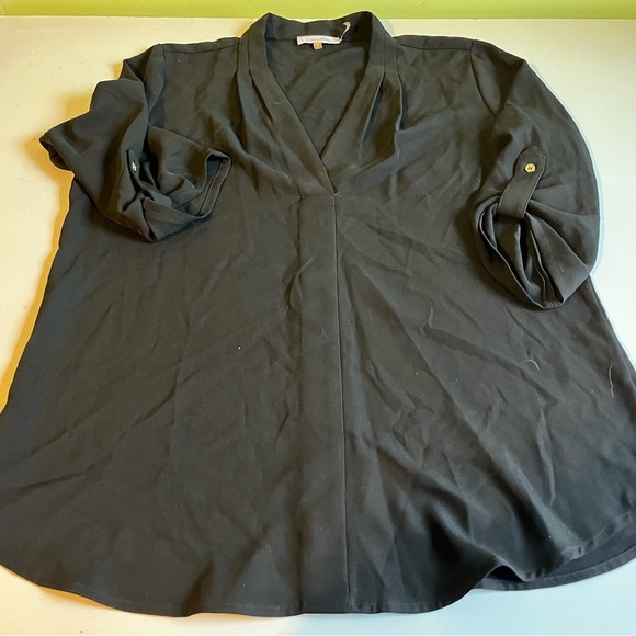 Calvin Klein blouse, Black, Medium, 3/4 Sleeves, V Neck - Picture 1 of 5